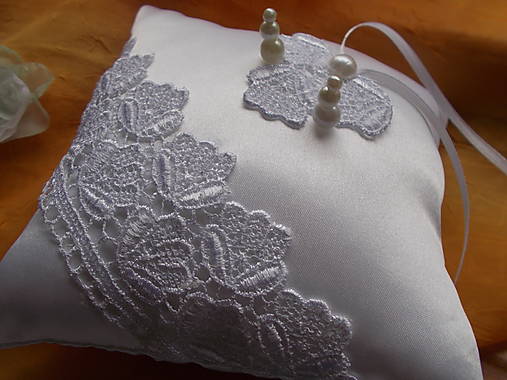 Prstene - ♥ svadobný vankúšik na obrúčky ♥ - 17693229_