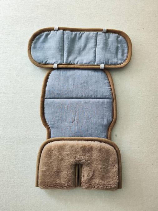 Detský textil - Vlnienka Podložka do AVOVA Swan-fix 2022 0 - 25 kg 100% Merino Camel 100% ľan šedý - 17693818_