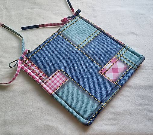 Detský textil - Podsedák na školskú stoličku  dievčenský (Modro-ružový) - 17694588_