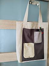 Veľké tašky - Taška z prírodného ľanu  - 17694032_