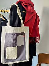 Veľké tašky - Taška z prírodného ľanu  - 17694034_