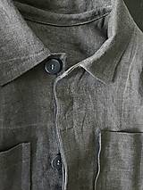 Bundy a kabáty - Ľanová overshirt STEEL - unisex - 17693517_