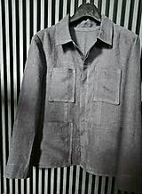 Bundy a kabáty - Ľanová overshirt STEEL - unisex - 17693518_