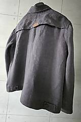 Bundy a kabáty - Ľanová overshirt STEEL - unisex - 17693519_
