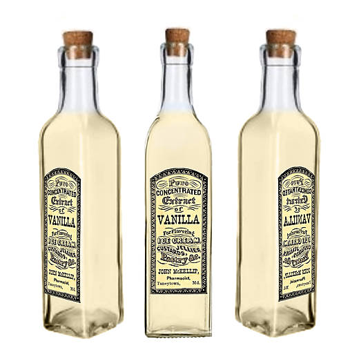 Nádoby - Dekoračné sklenené fľaše s vintage etiketou - 01 - 17693777_