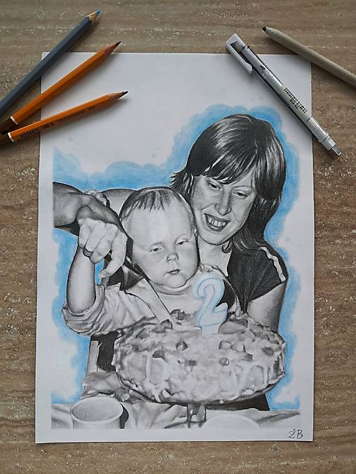 Obrazy - Portrét podľa fotografie grafitom - 17693946_