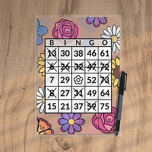 Hračky - Bingo Floral watercolour - na zábavu aj upevnenie učiva - 17693468_