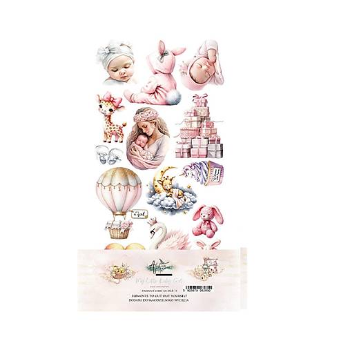 Papier - Scrapbook papier doplnkový 6x12 My Little Baby Girl - 17695486_