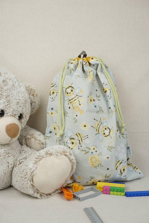 Úžitkový textil - Vrecko na hračky a poklady | Usilovná včielka - 17695063_