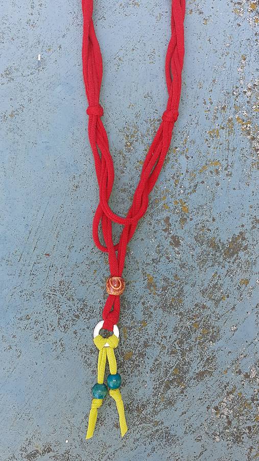 Náhrdelníky - Originálny nahrdelník látkový - upcyklovaný - 17696042_