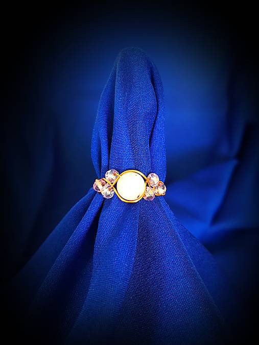 Prstene - prsteň s jaspisom čerešňový kvet - 17696021_