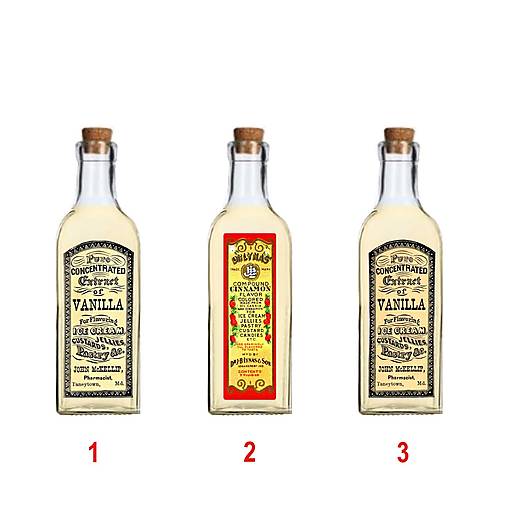 Nádoby - Dekoračné sklenené fľaše s vintage etiketou - 04 - 17695856_