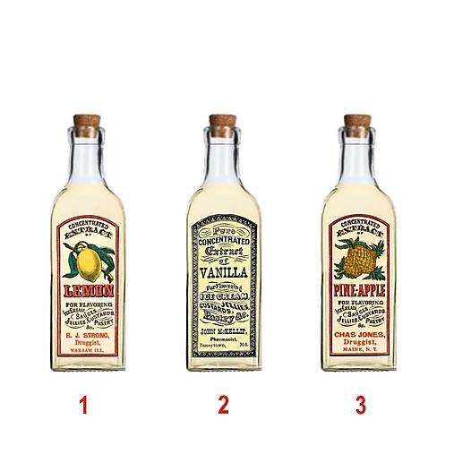 Nádoby - Dekoračné sklenené fľaše s vintage etiketou - 06 - 17695966_