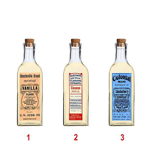 Nádoby - Dekoračné sklenené fľaše s vintage etiketou - 07 - 17695968_