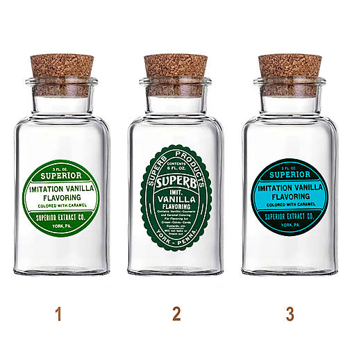 Nádoby - Dekoračné sklenené fľaše s vintage etiketou - 08 - 17695981_