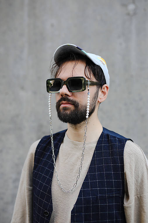 unisex perlová retiazka na okuliare - shell perly