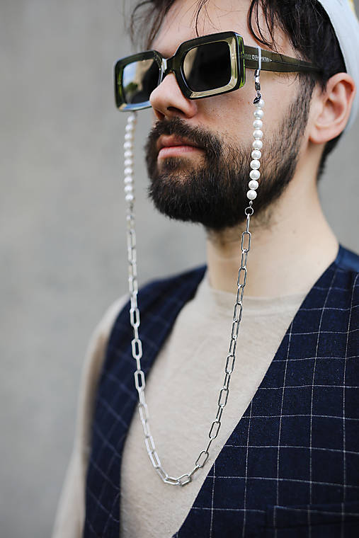 unisex perlová retiazka na okuliare - shell perly