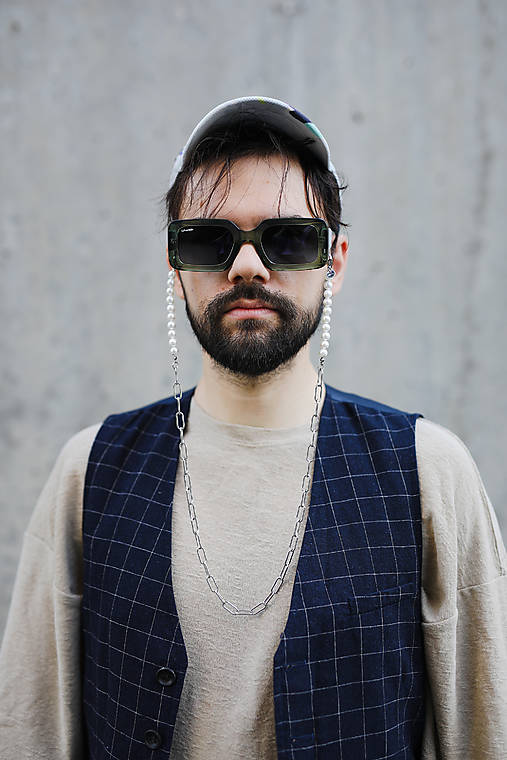 unisex perlová retiazka na okuliare - shell perly