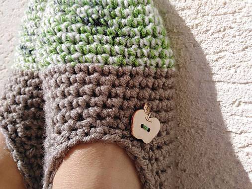 Ponožky, pančuchy, obuv - zelené jabĺčko (č.36-38) - 17698946_