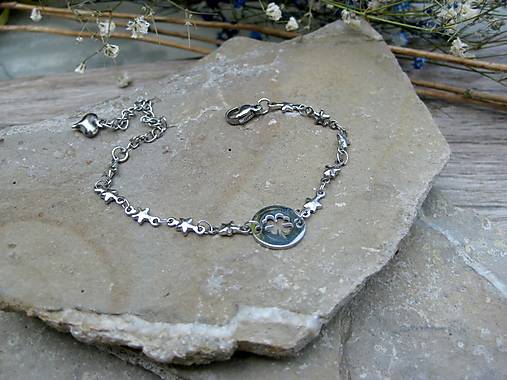 Náramky - Jemný nerezový náramok (Štvorlístok, č. 4307) - 17699170_