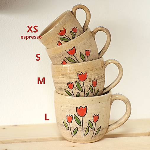 Keramický hrnček Tulipány
