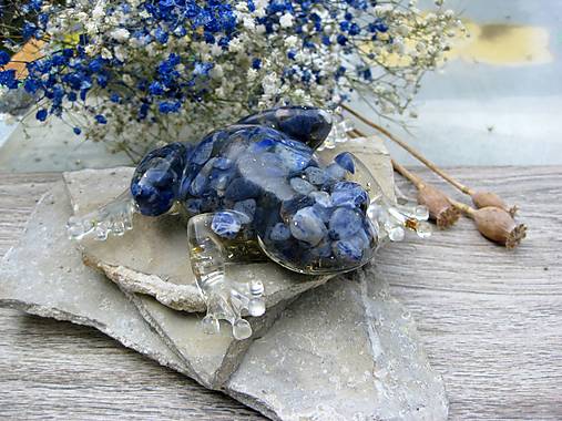 Žaba z minerálov - dekorácia (lapis lazuli)