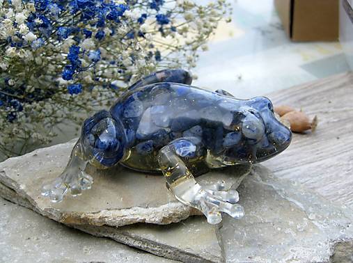 Žaba z minerálov - dekorácia (lapis lazuli)