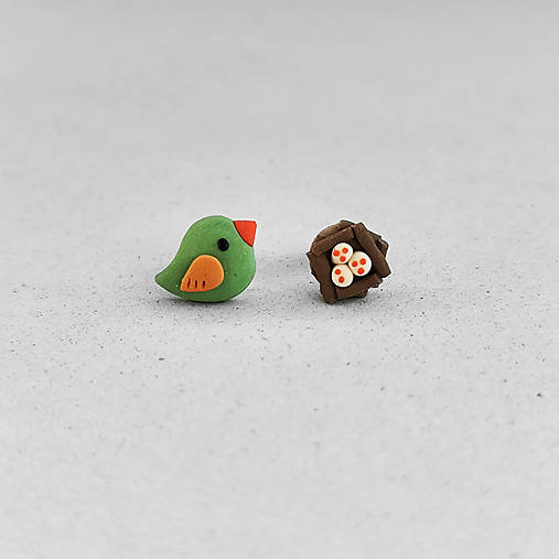 Náušnice - Little hygge things (Vtáčik a hniezdo) - 17703016_