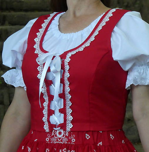 Vesty - Lajblík červený so šnurovačkou, podšívka satén - 17705288_