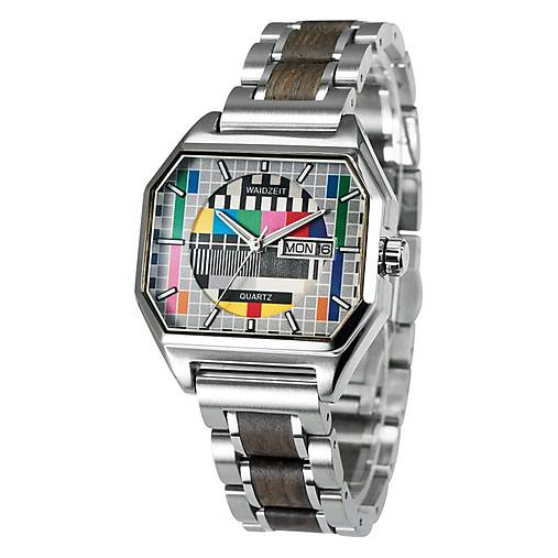 Náramky - Sendeschluss náramkové hodinky orech strieborné - 17704669_