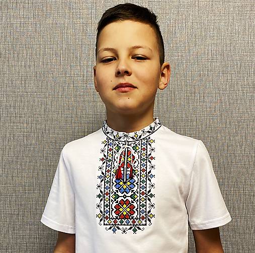 Detské oblečenie - Chlapčenské tričko folk kratký rukáv - 17703133_