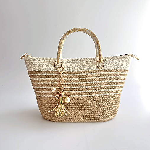 Kabelky - Dámska kabelka z prírodného materiálu - 17704029_