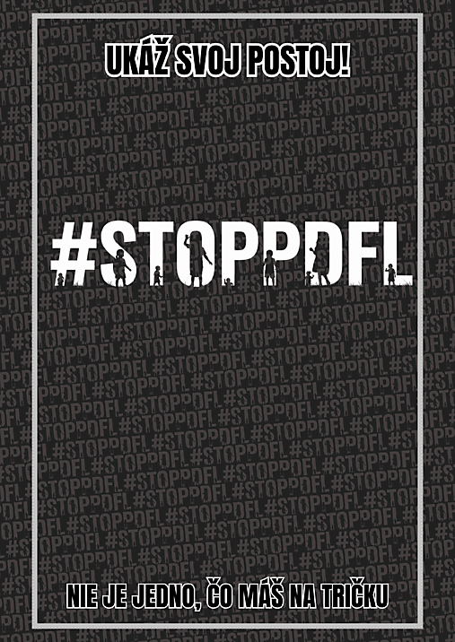#stoppdfl + nálepka na auto