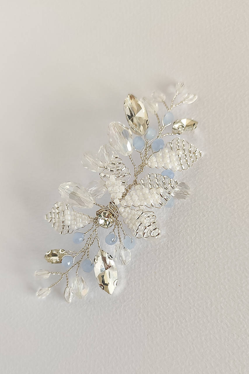 Svadobný hrebienok/aplikácia do vlasov (Aplikácia 9x4 cm)