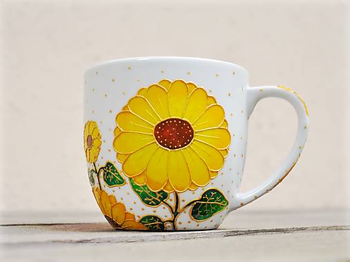 Nádoby - Maľovaný hrnček - Slnečnice - 17707437_