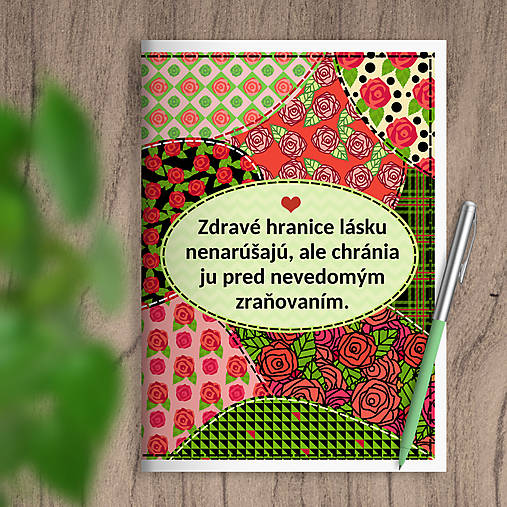 Papiernictvo - Floral sewing zápisník hranice (with leaves) (ruže (karmínová)) - 17706163_