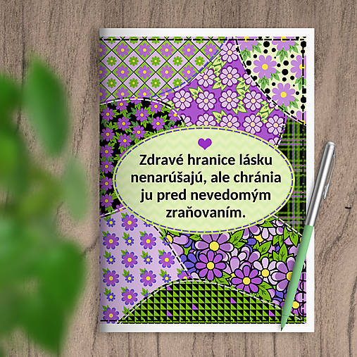 Papiernictvo - Floral sewing zápisník hranice (with leaves) (fialky (purple)) - 17706164_