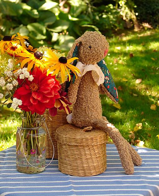 Hračky - zajko: "LUPO" s uškami "zelený líščí les" - 17709460_