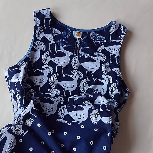 Šaty - DUDCI & PUNTÍCI - modrotiskové šaty v siluetě "A" - 17709702_