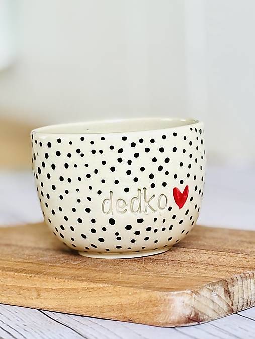 Čierne Bodky - pohárik cappuccino dedko (200ml, bez uška)