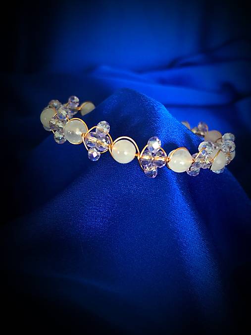 Náramky - medený náramok s ruženínom - 17708435_