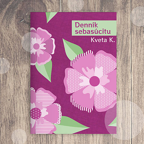 Papiernictvo - Denník sebasúcitu floral with leaves (veselky (cyklamenová + vínová)) - 17708033_
