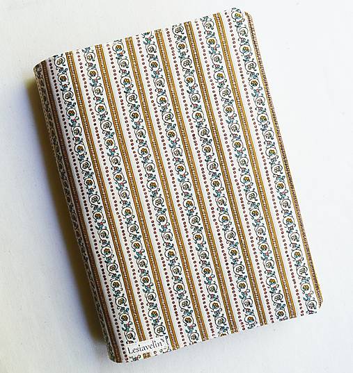 Papiernictvo - Obal na knihu nastaviteľný - Pásiky, bodky a mini kvety (bavlna) - 17711546_