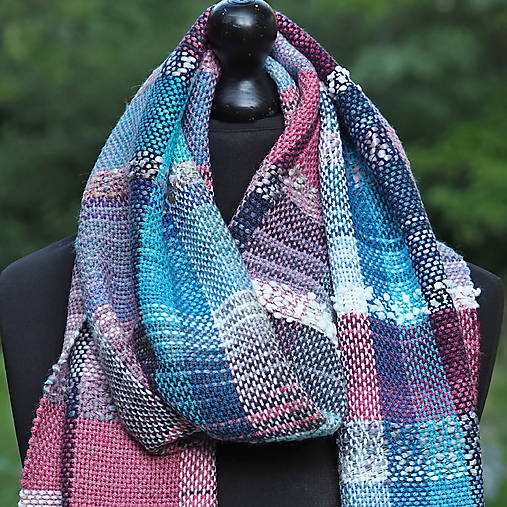 Šály a nákrčníky - RUČNĚ TKANÝ ŠÁL - PLÉD - KAMČA - 17709962_