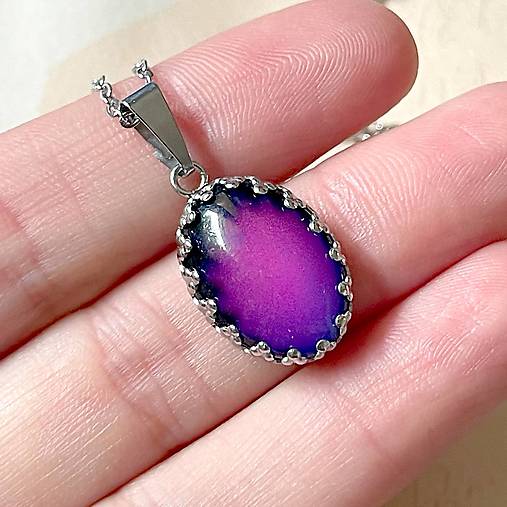Mood Color Changing Steel Necklace / Náhrdelník meniaci farbu podľa nálady - oceľ E004