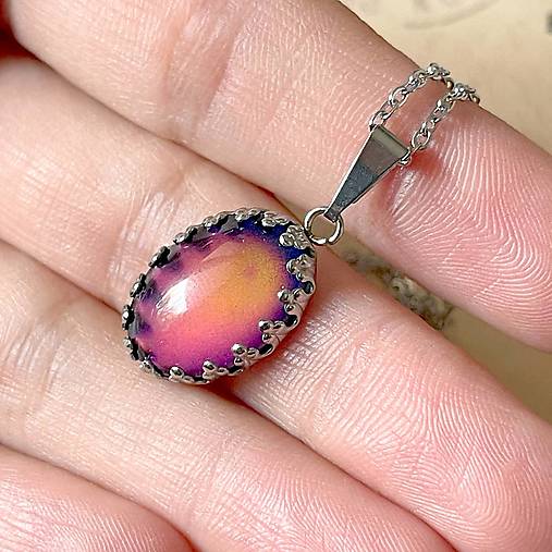 Mood Color Changing Steel Necklace / Náhrdelník meniaci farbu podľa nálady - oceľ E004