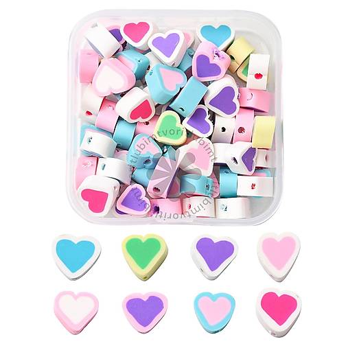 Korálky - (5846) Krabička so srdiečkami, 54x53x20mm - 1 ks - 17712729_