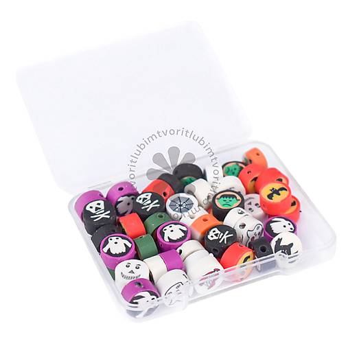 Korálky - (5879) Krabička s motívmi Halloweenu a Vianoc - 1 ks - 17712941_