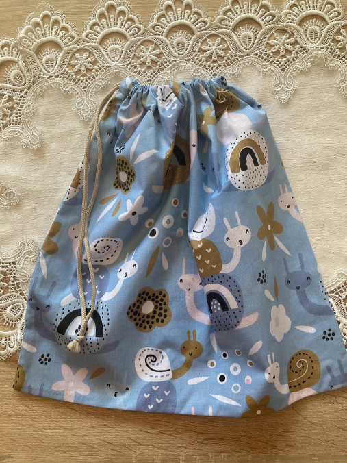 Úžitkový textil - Vrecko do školy, škôlky - slimáčik - 17714317_