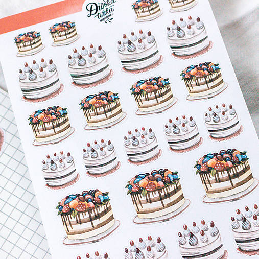 Papier - Samolepky "Narodeniny/ torta"  - 17714989_